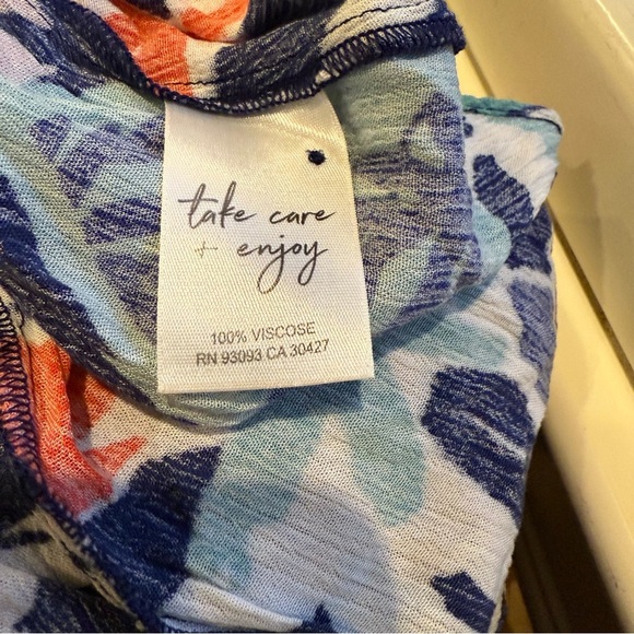 Nic + Zoe Tropical Patchwork Top in Aqua Multi Size XS - Picture 15 of 15